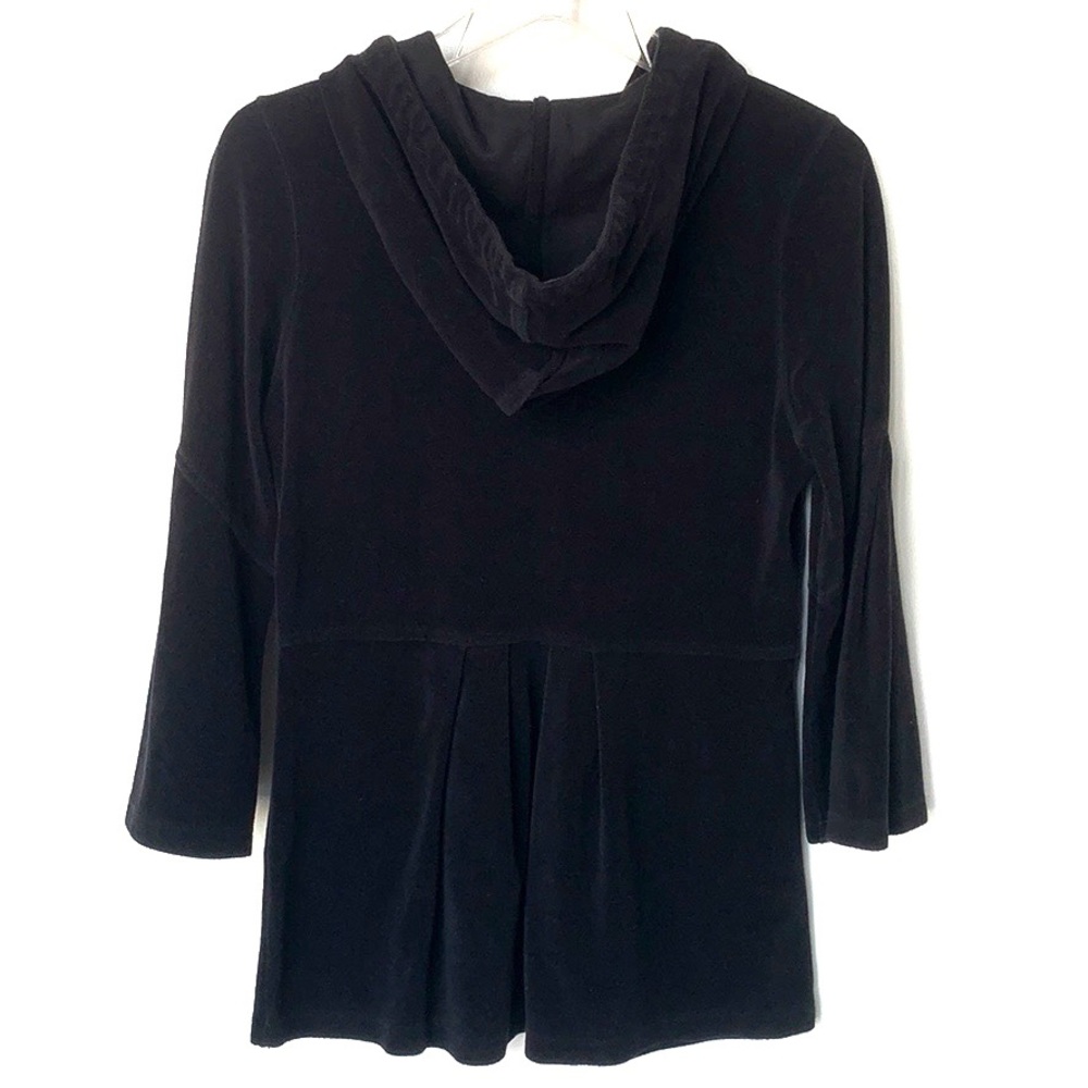 Burberry Black Terry Peplum Zip Hoodie | Luxury Zip‑Front Jacket | Size M - Picture 8 of 16